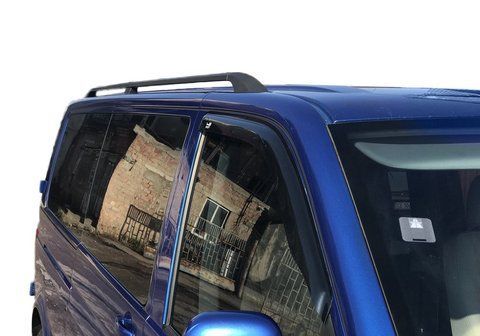 Рейлінги Volkswagen T5 Transporter 2003-2010 Чорні Коротка база Пластикові ніжки hpb094 фото