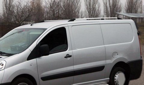 Рейлінги Fiat Scudo 2007-2015 Хром Коротка база Металеві ніжки met044 фото